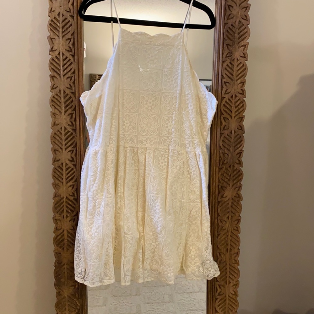 Super fashionable knit white dress